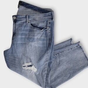 Torrid Jeans Sz 26 Distressed Crop‎ Boyfriend Vintage Stretch Faded Streetwear